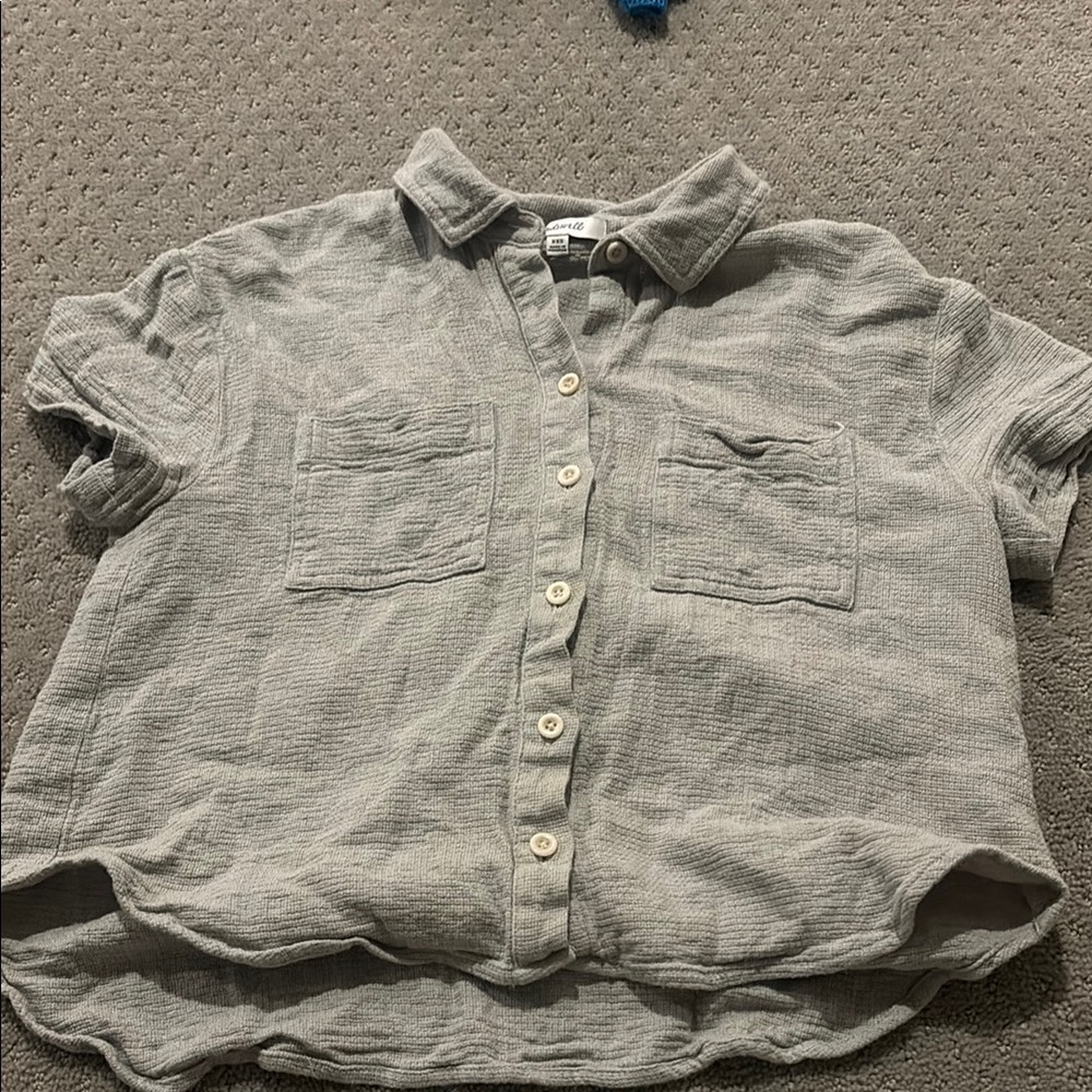 madewell grey collared t shirt